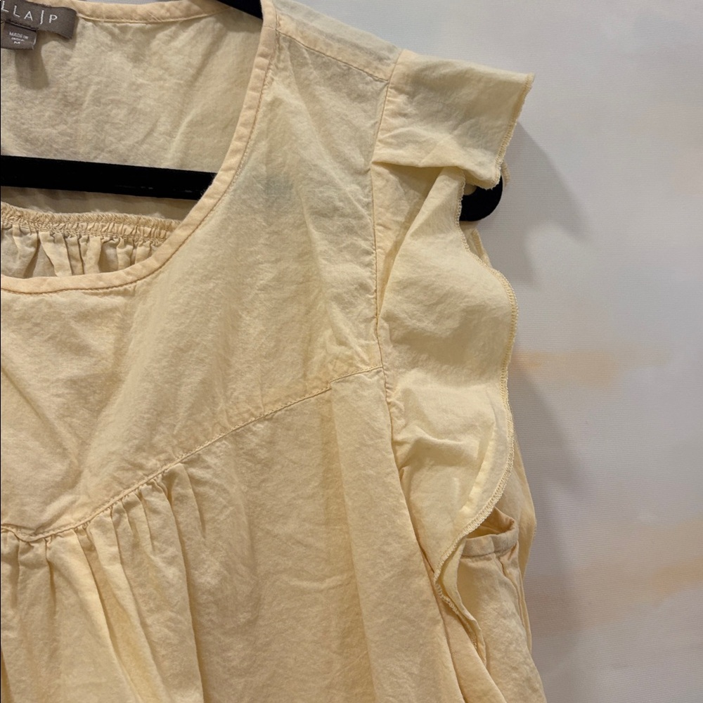 Lilla P Yellow Ruffle blouse M - Picture 3 of 5